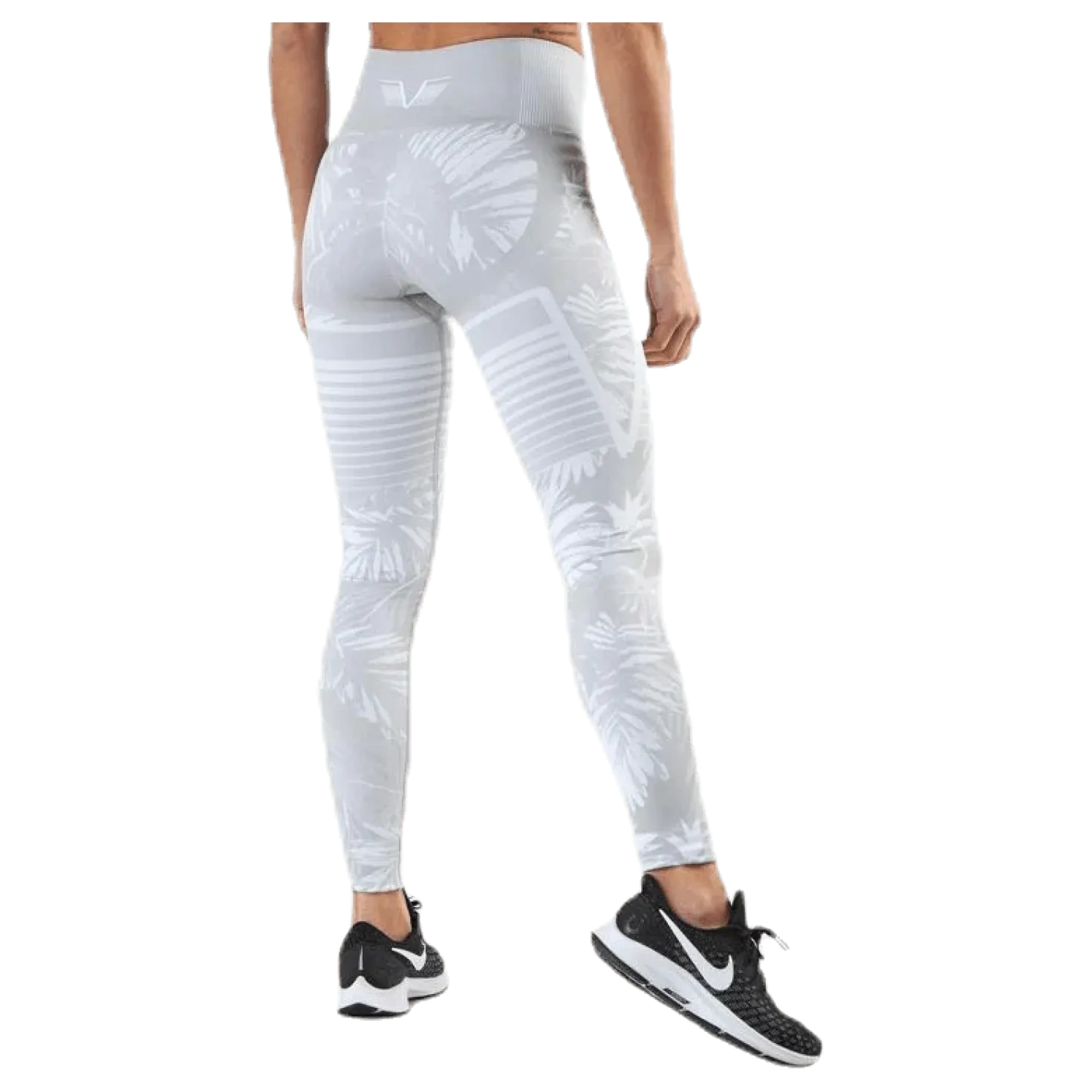 Seamless Floral Leggings Grey