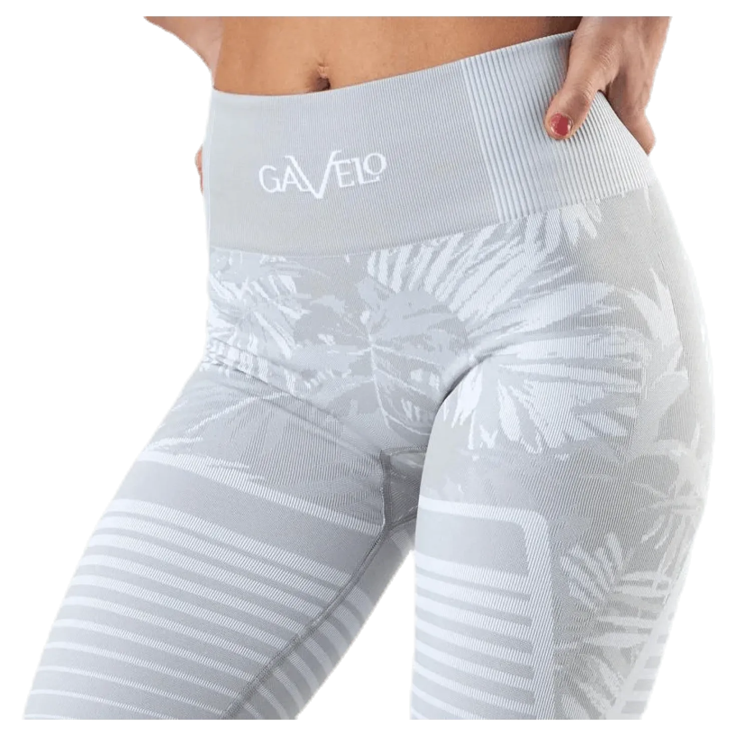 Seamless Floral Leggings Grey