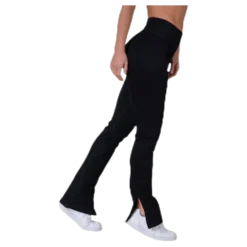 Seamless Rib Slit Pants Black