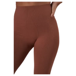 Seamless Rib Tights Copper Brown