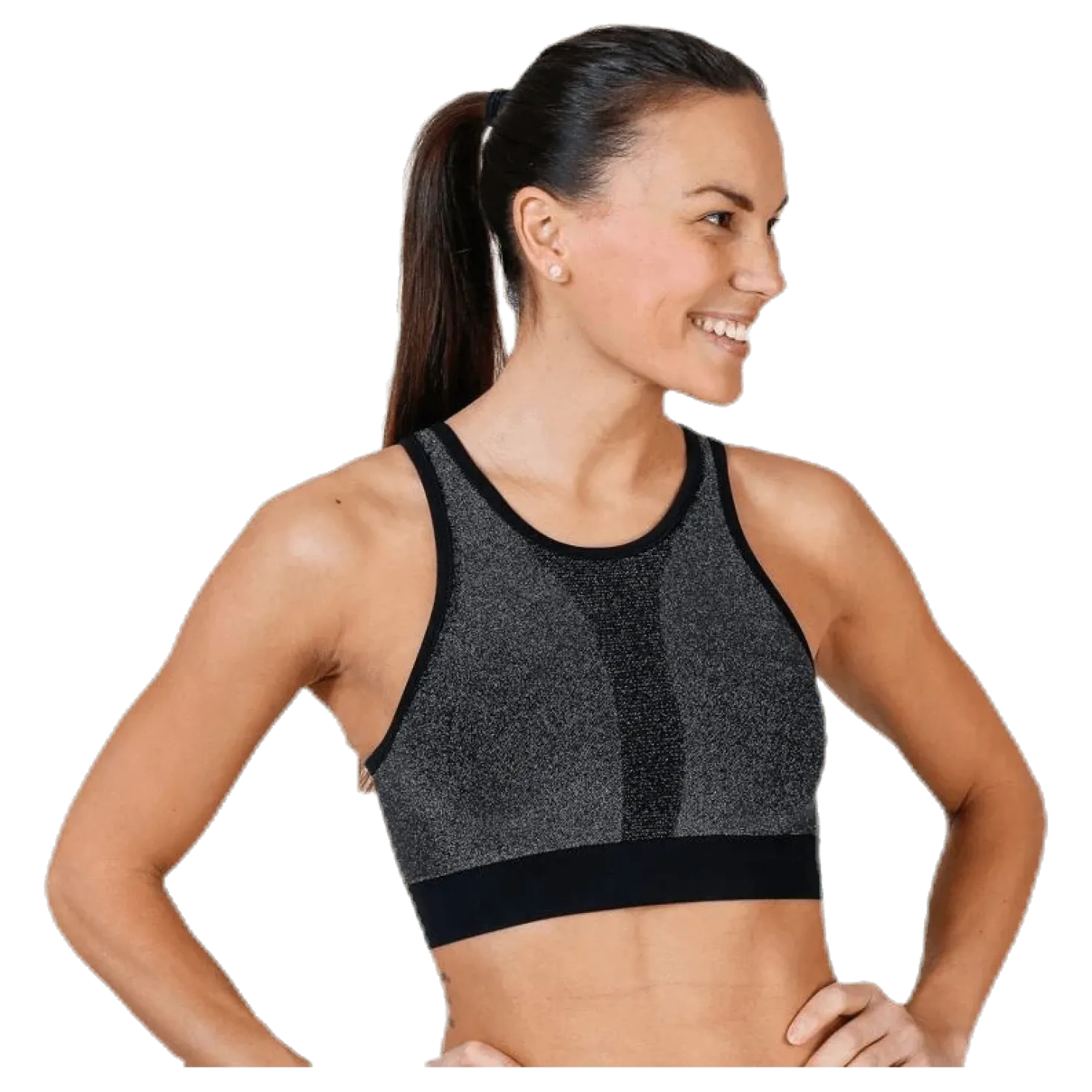 Seamless Sparkle Sports Top Black