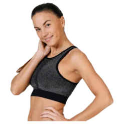 Seamless Sparkle Sports Top Black