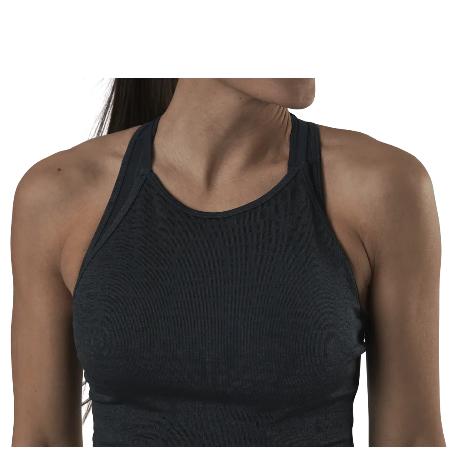 Shiny Alligator Seamless Strap Tank Grey