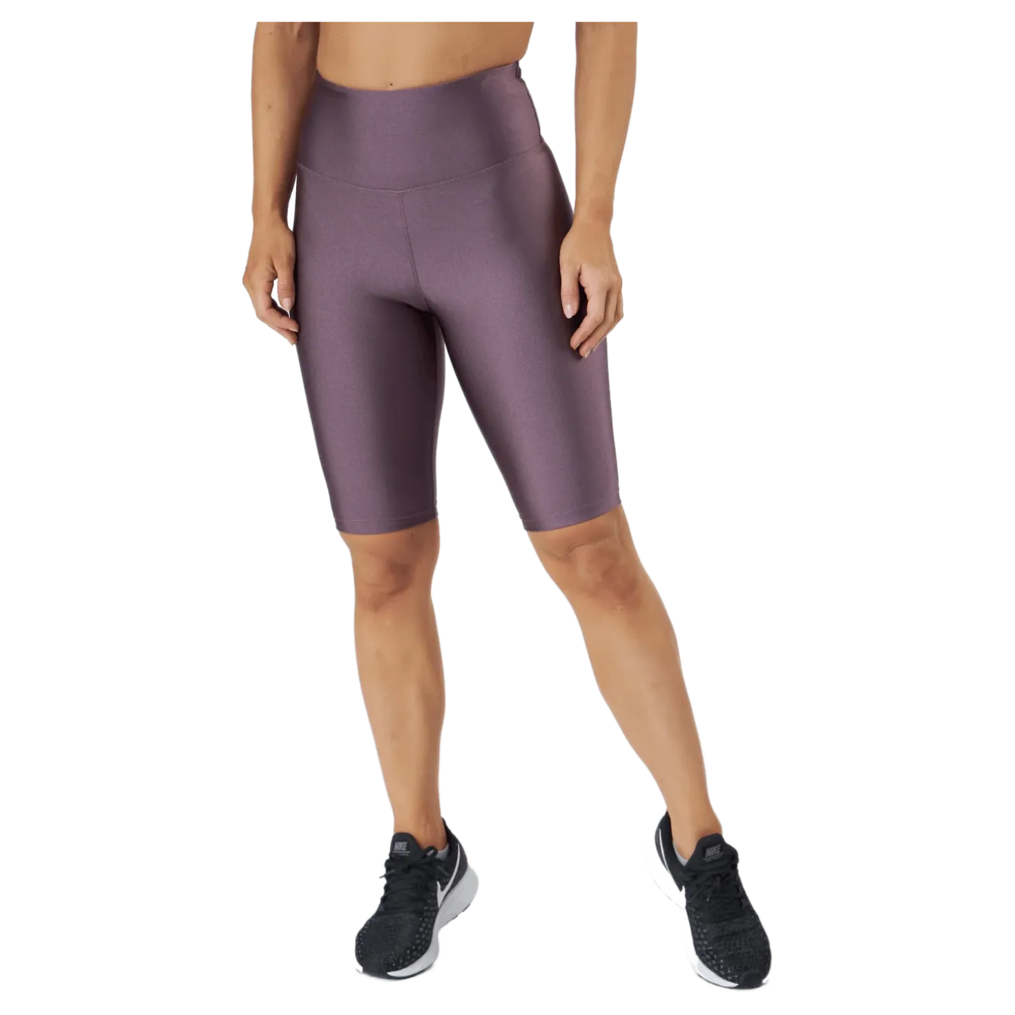 Shiny Biker Tights Black Plum