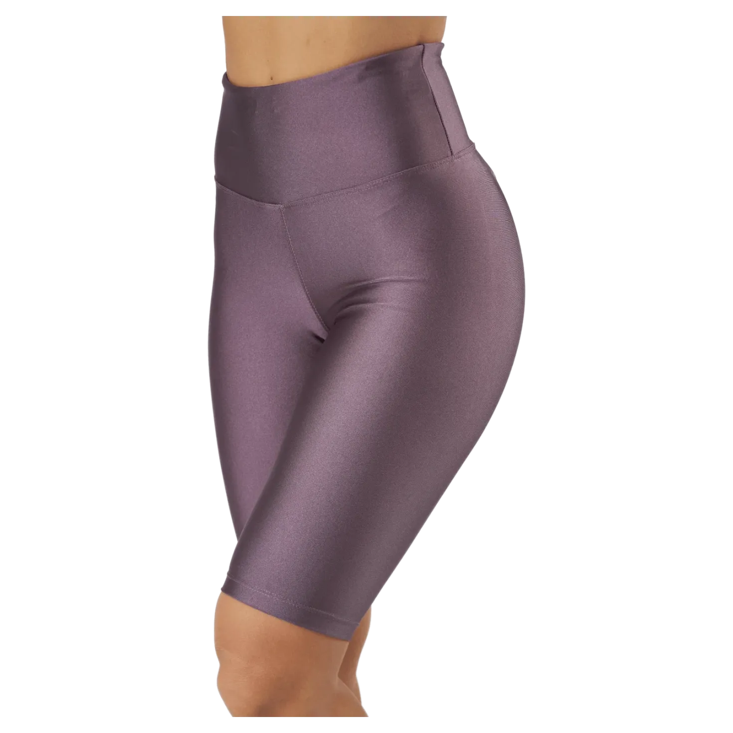 Shiny Biker Tights Black Plum