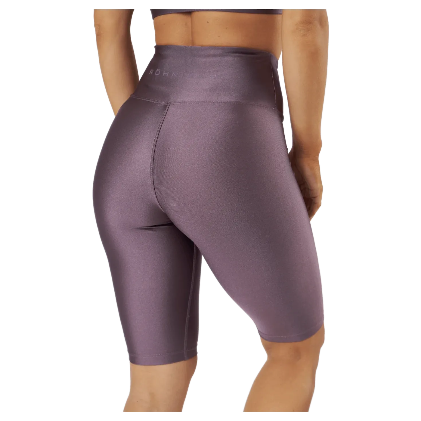 Shiny Biker Tights Black Plum