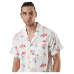 Shirt Short Sleeve Marstrand Monkey Trees White