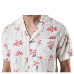 Shirt Short Sleeve Marstrand Monkey Trees White