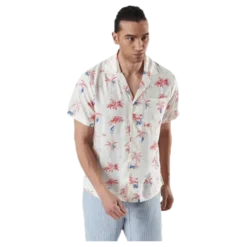 Shirt Short Sleeve Marstrand Monkey Trees White