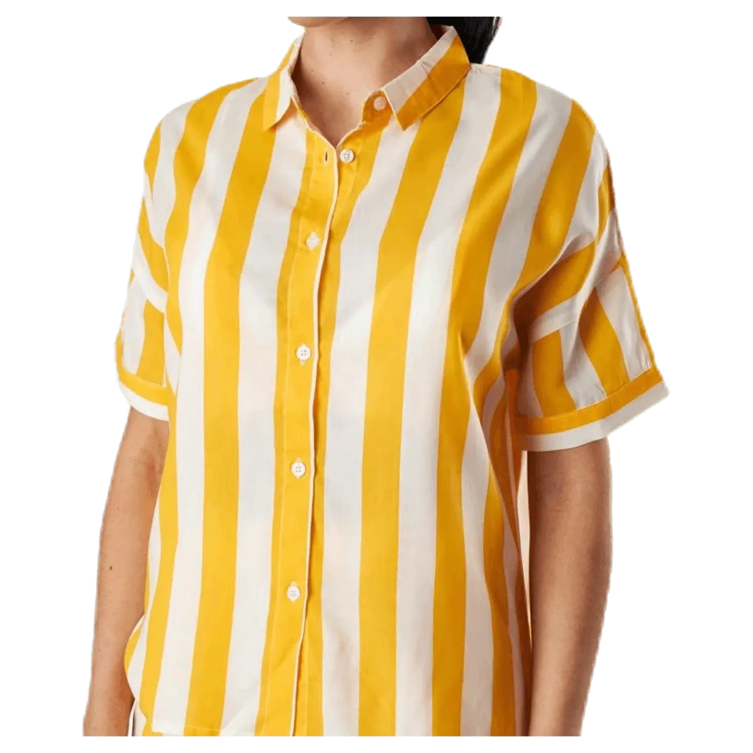 Shirt Short Sleeve Nibe Big Stripes Yellow