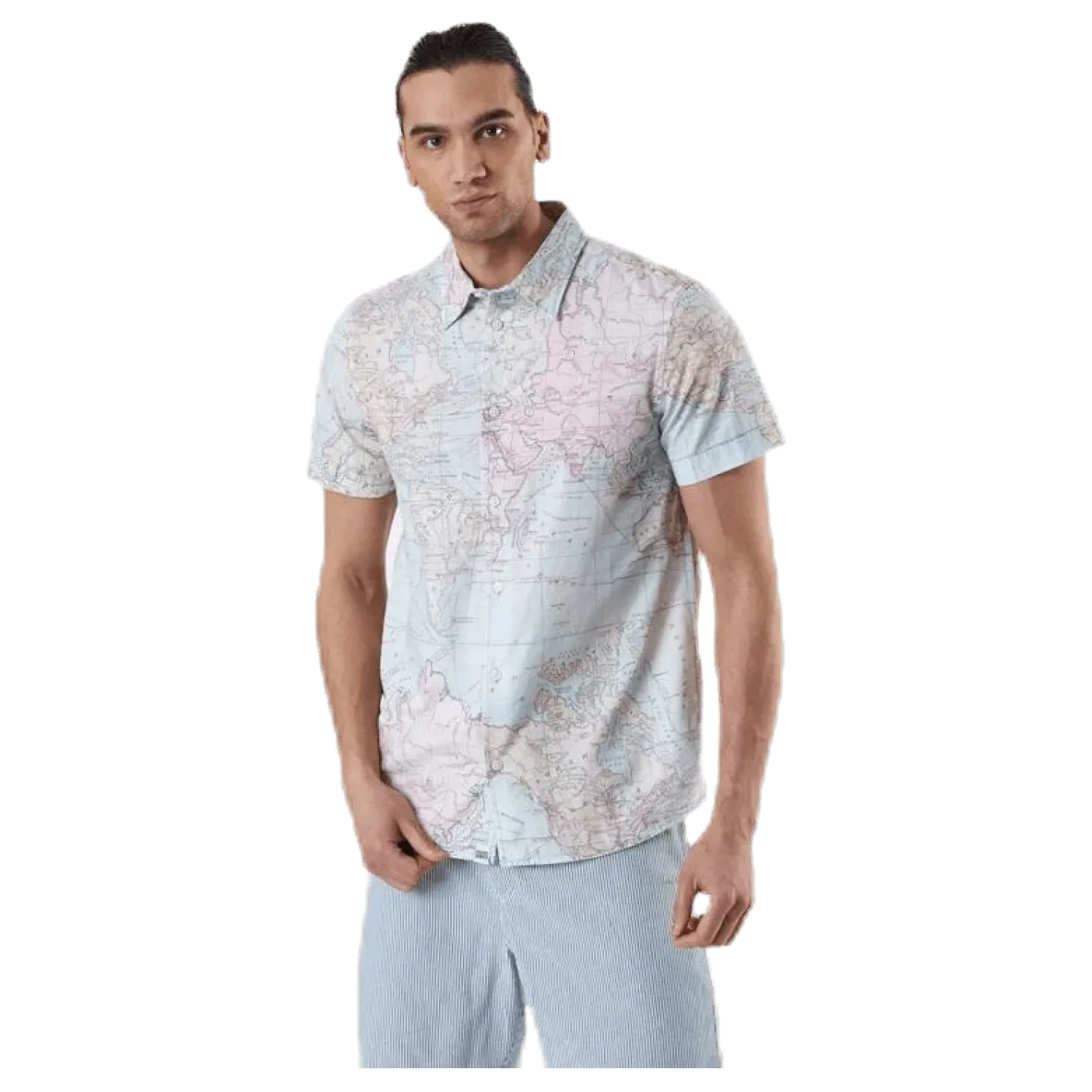 Shirt Short Sleeve Sandefjord Map Patterned