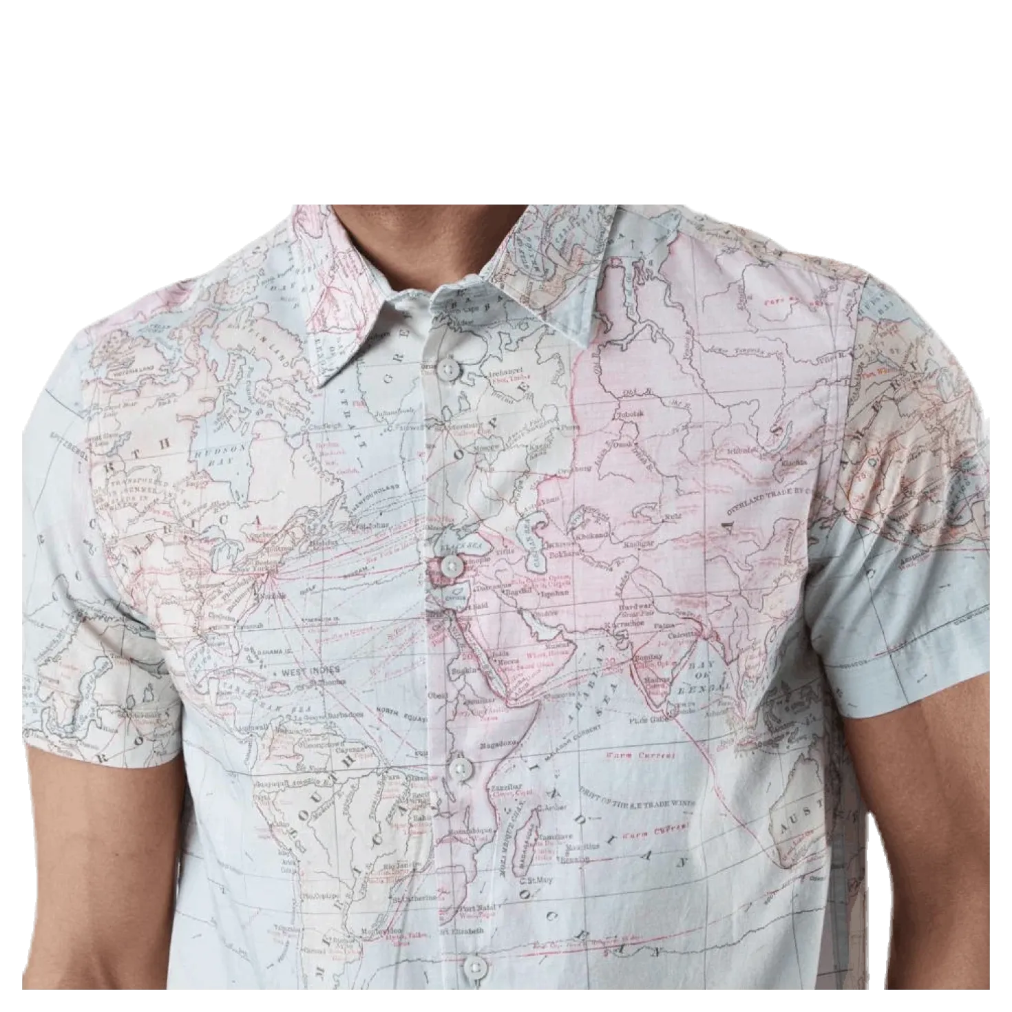 Shirt Short Sleeve Sandefjord Map Patterned