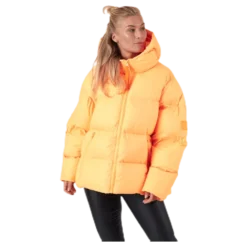 Short Padded Hood Jacket Orange