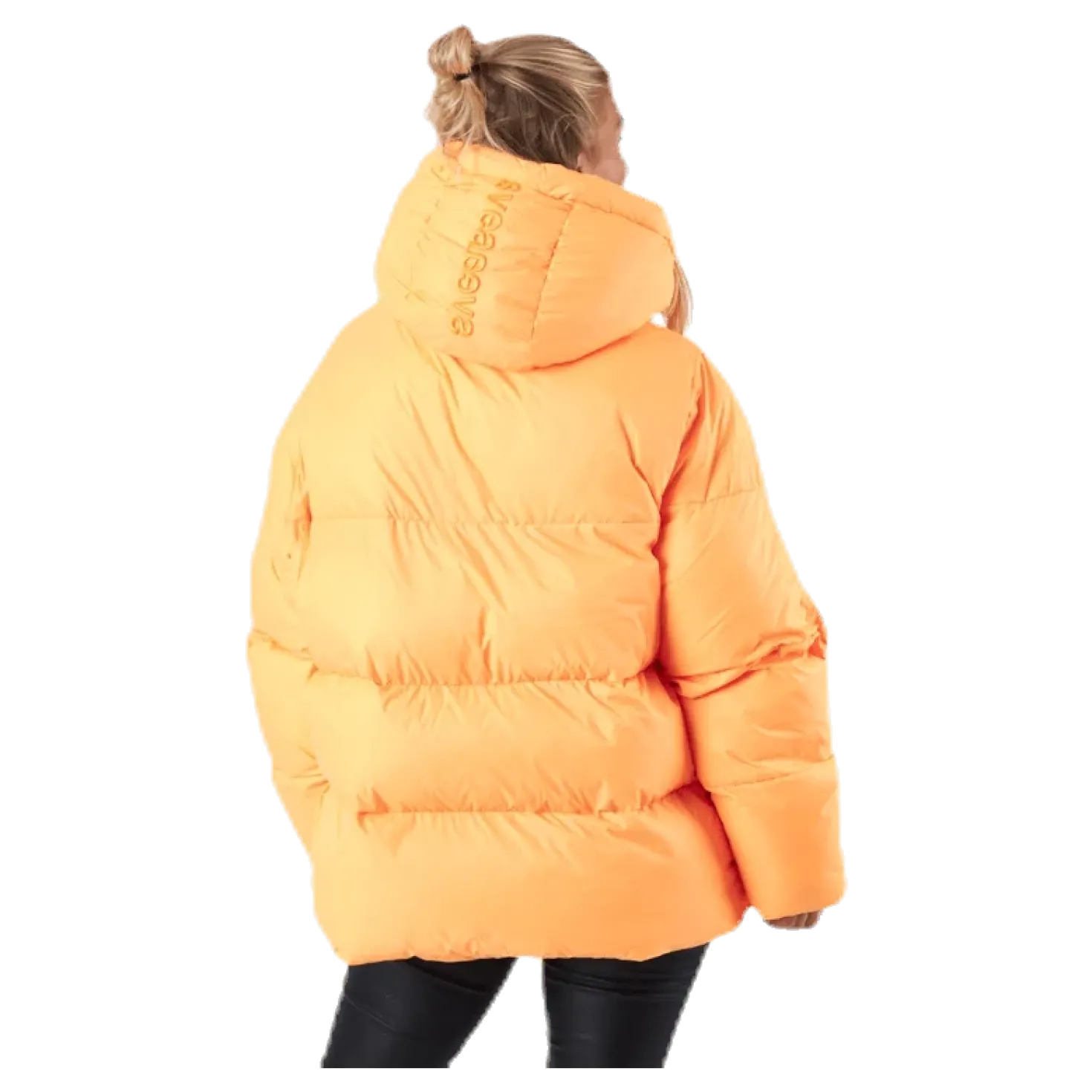 Short Padded Hood Jacket Orange