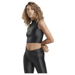 Sh Shiny Lycra Crop Black