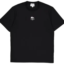 Signature Print Cotton T-shirt Black