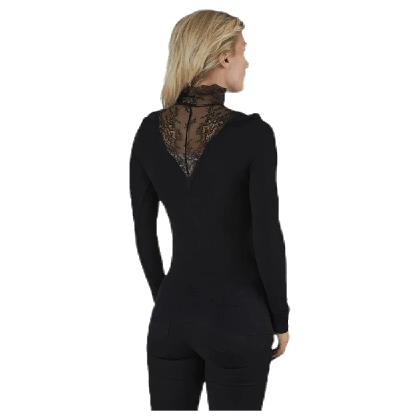 Siri Ls T-Neck Top Black