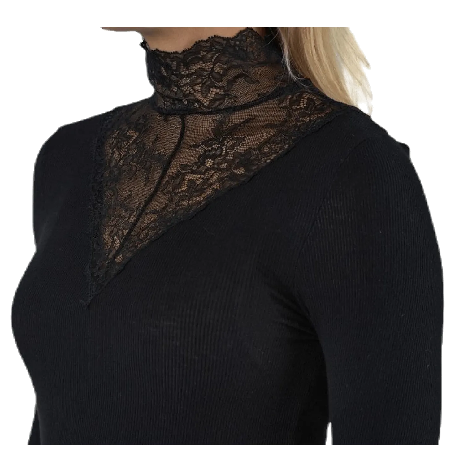 Siri Ls T-Neck Top Black