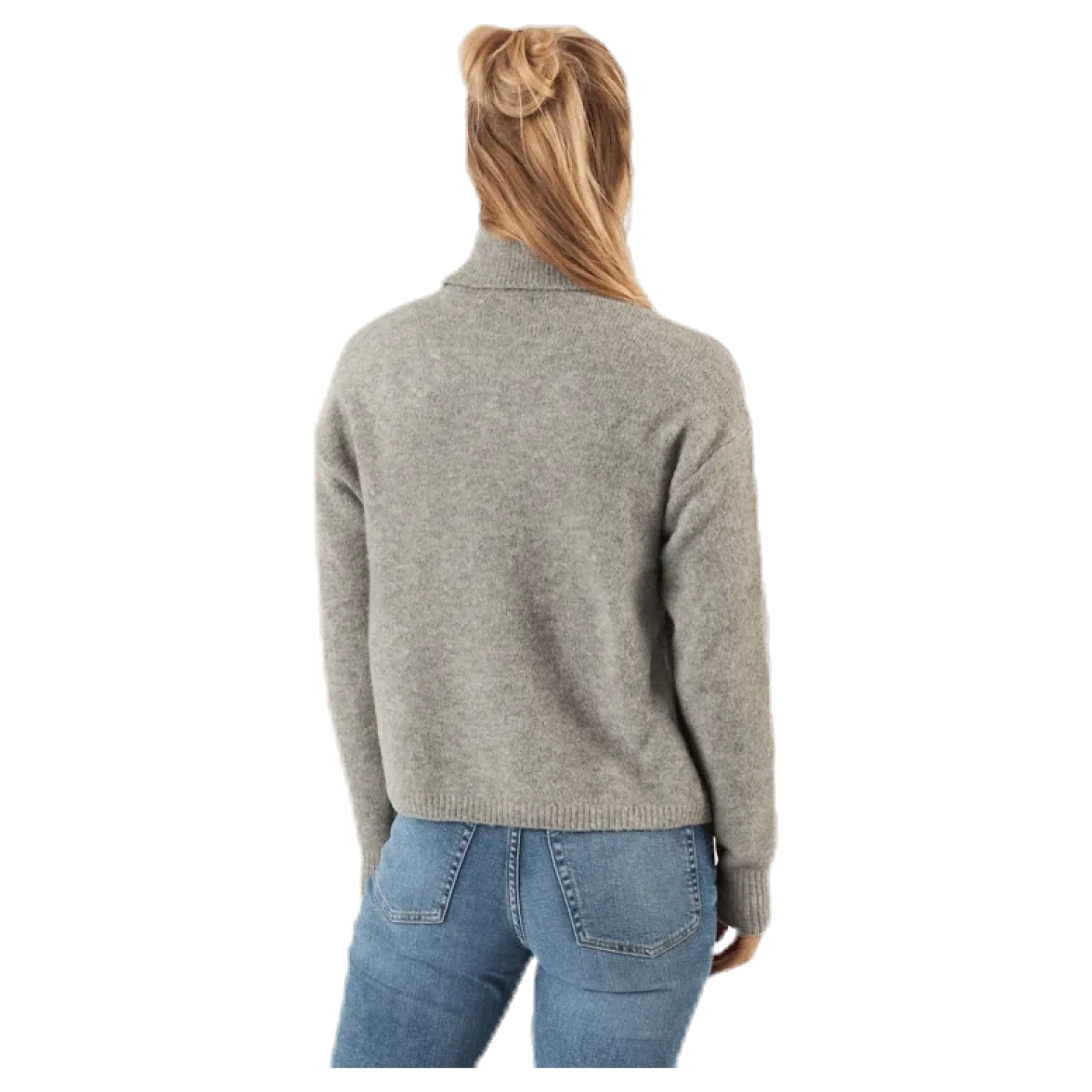 Skyla Ls Roll Neck Wool Knit Grey