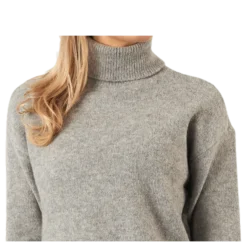Skyla Ls Roll Neck Wool Knit Grey