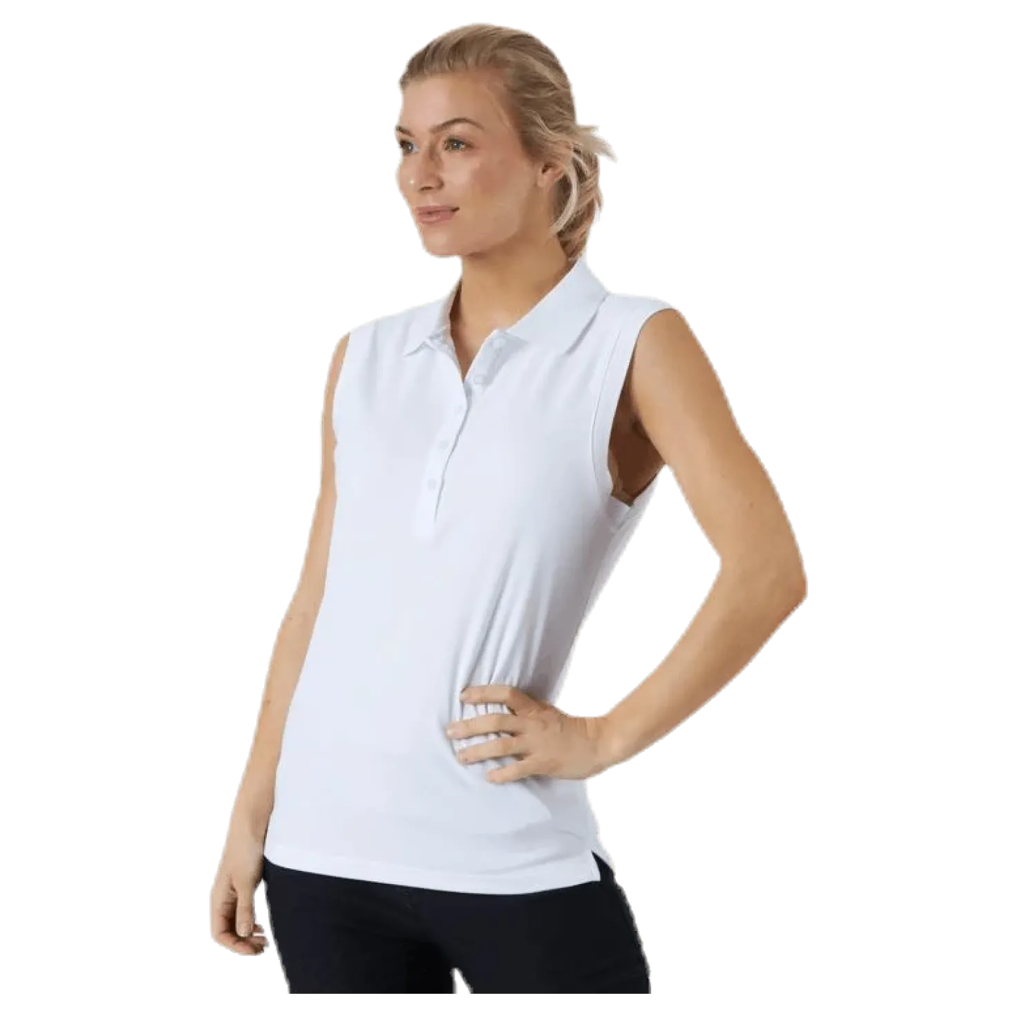 Sleeveless Polo White