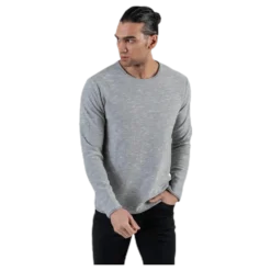 Slub Knit Crew Neck Sts Grey