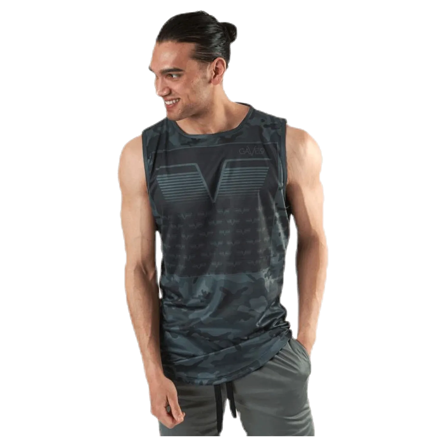 Sniper Green Sleeveless Tee Patterned/Green