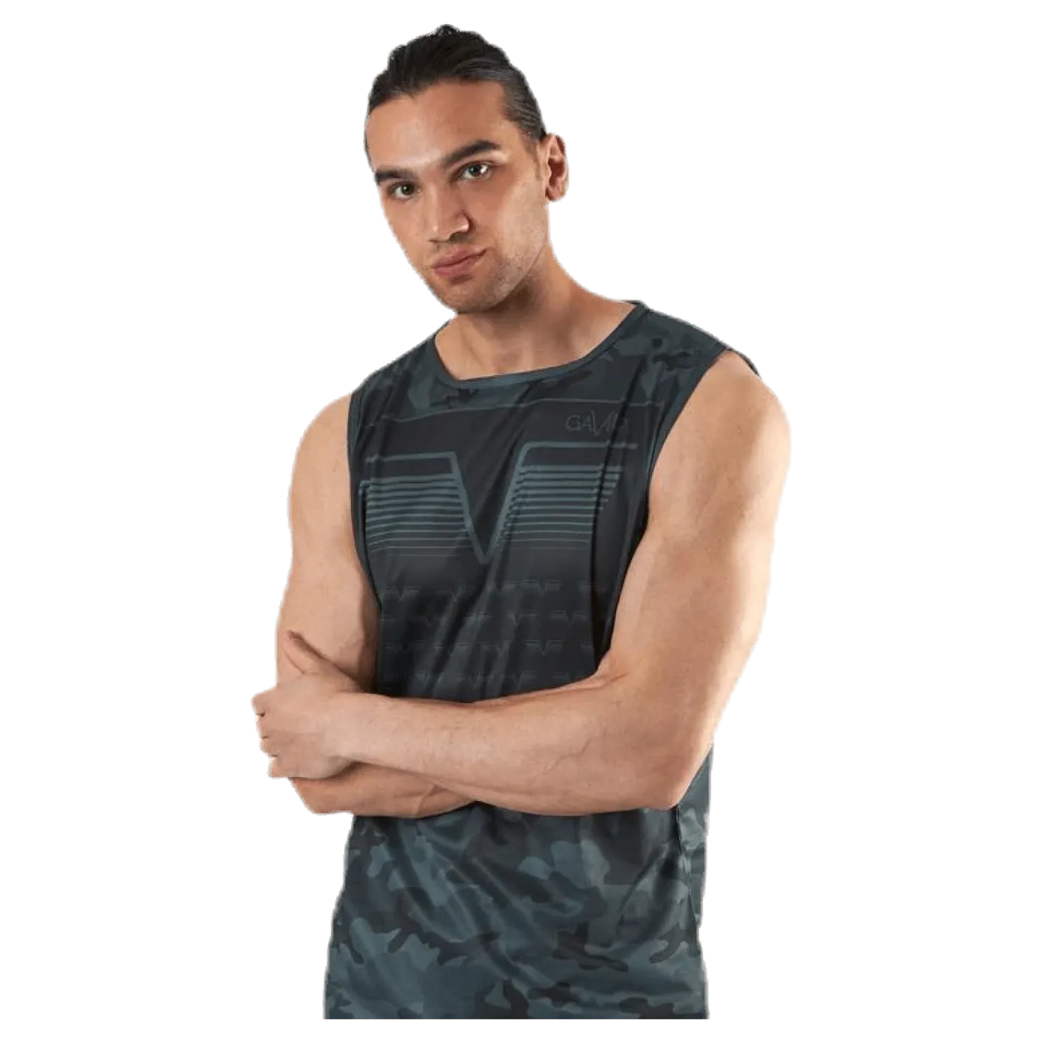 Sniper Green Sleeveless Tee Patterned/Green