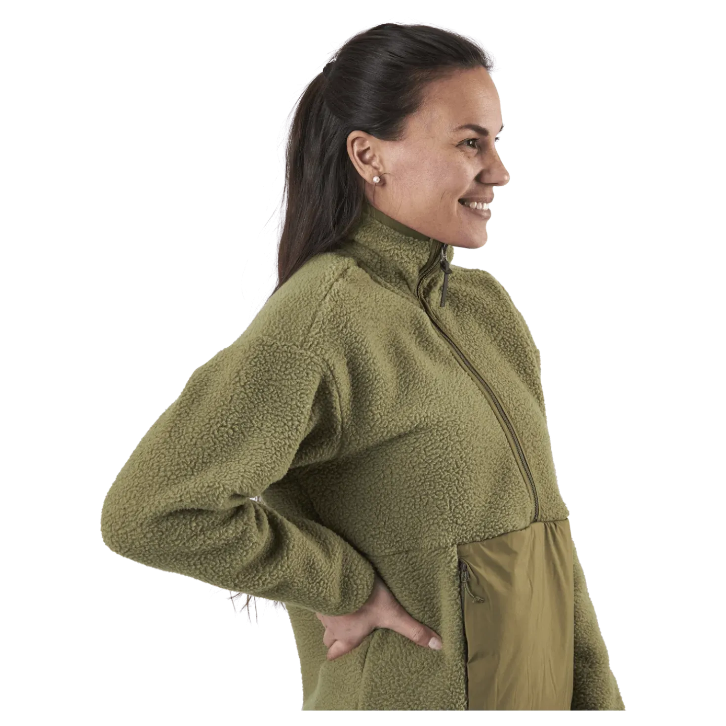 Snowshelter Teddy Half Zip Green