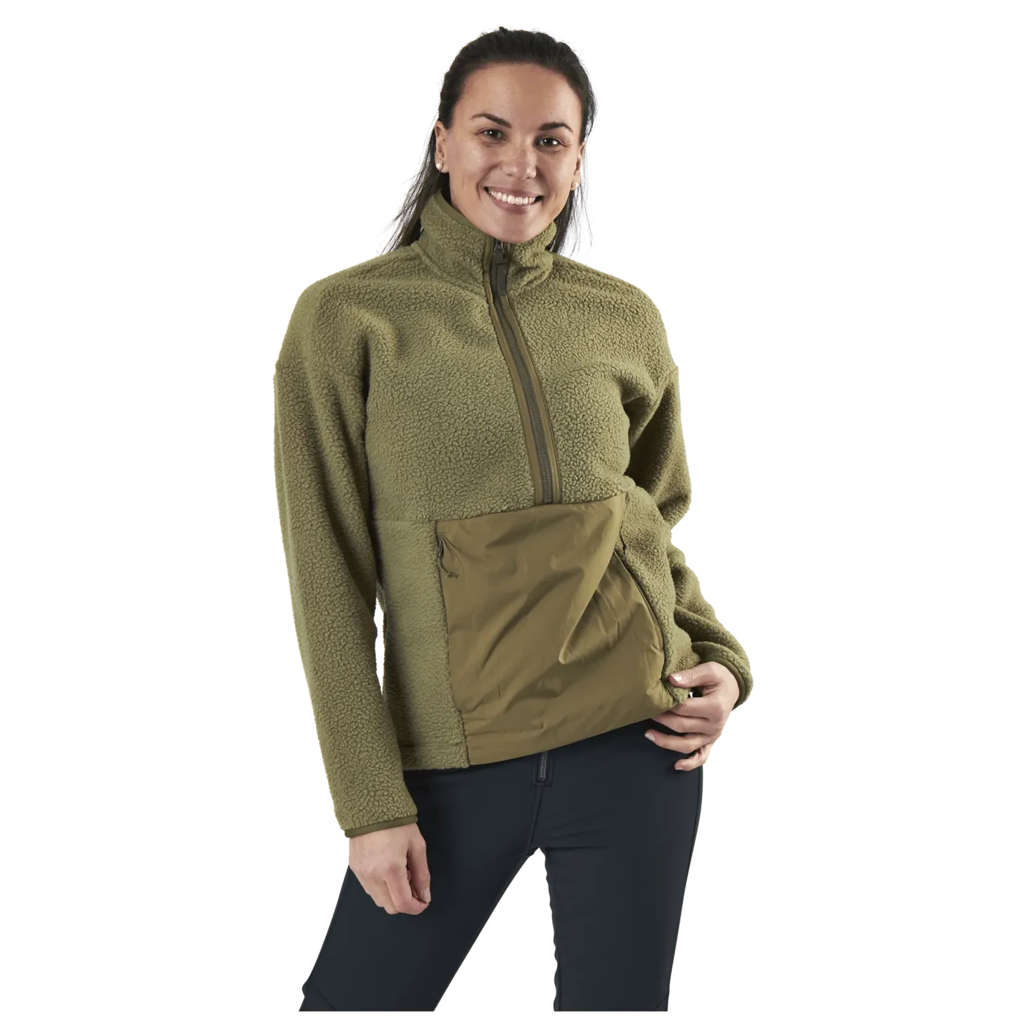 Snowshelter Teddy Half Zip Green