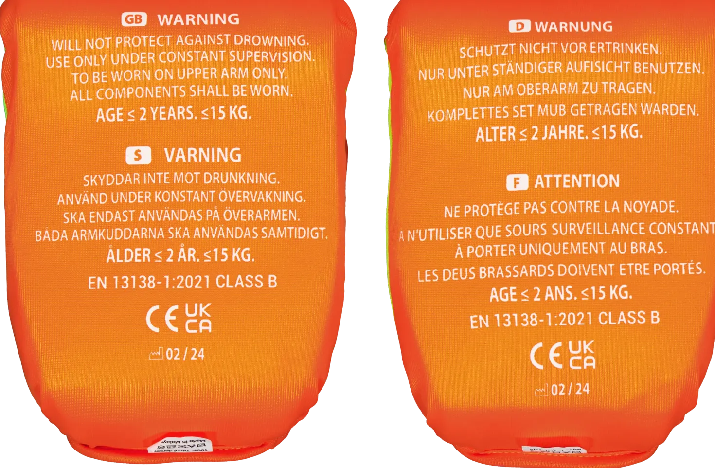 Softies Foam Swim Armbands Orange/Lime