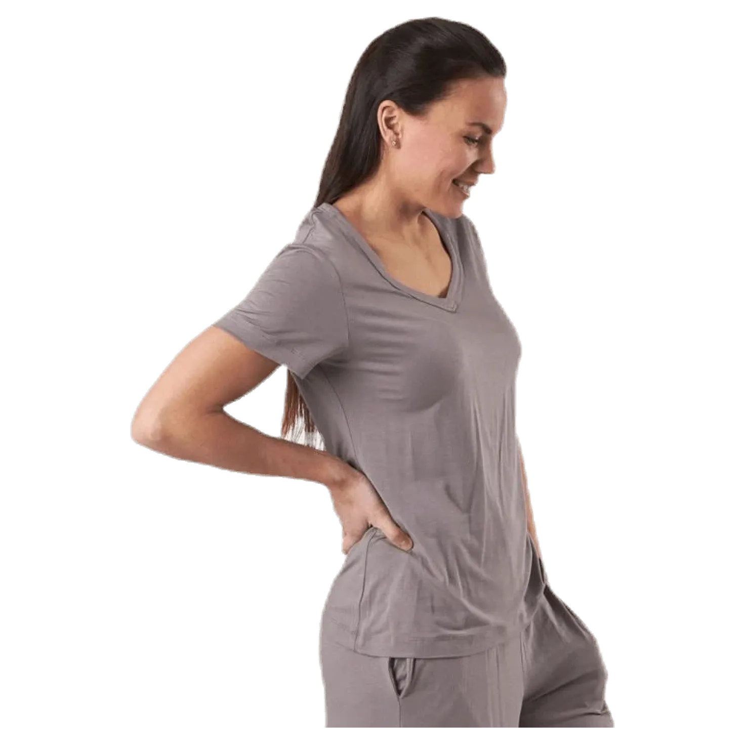 Sophisticated Modal S/S V-Neck Beige