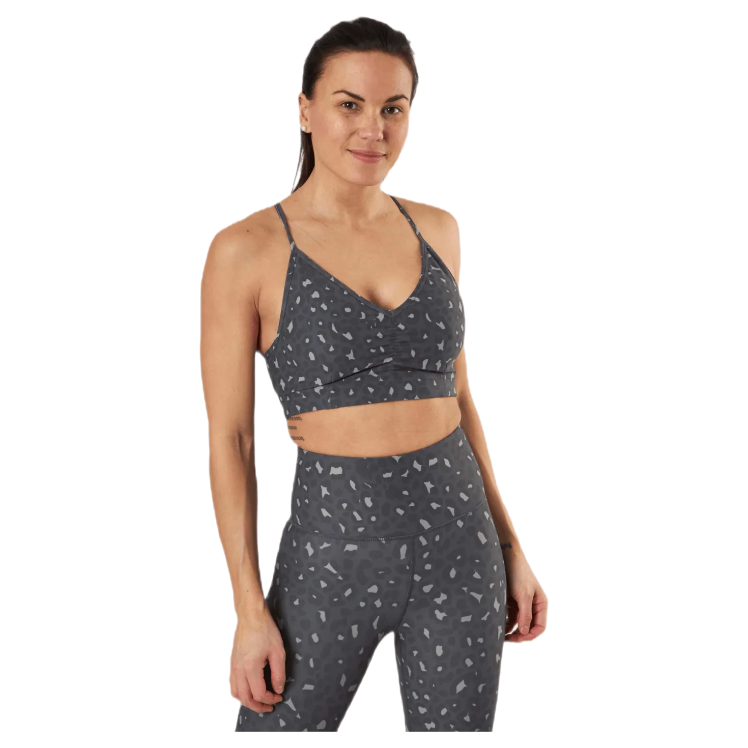 Soul Ruched Bra Patterned/Grey