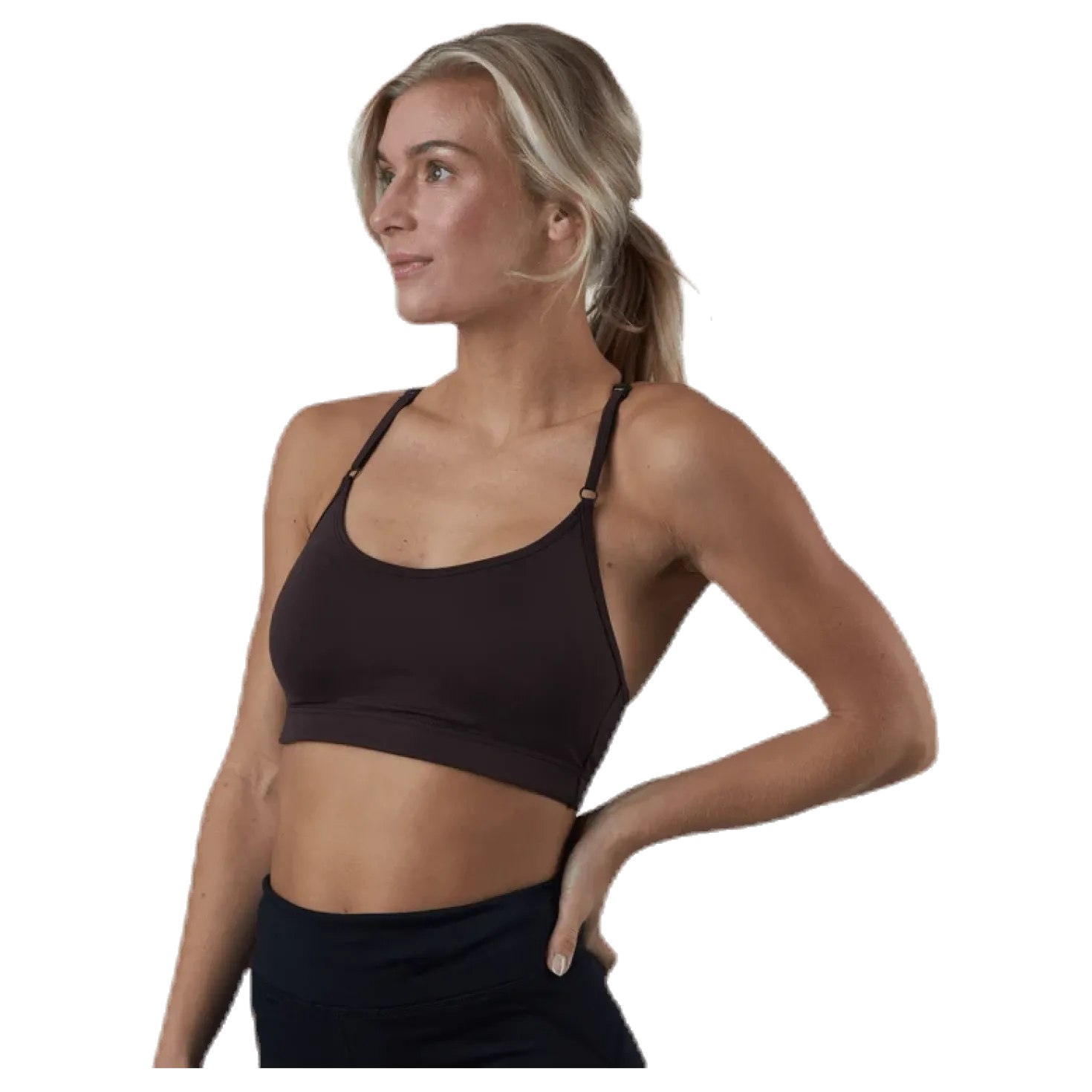 Strappy Sports Bra Brown