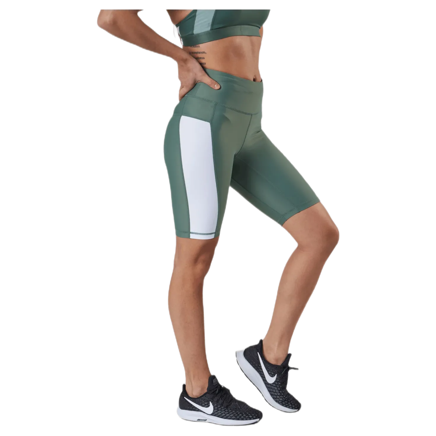 Stripe Bike Shorts Green