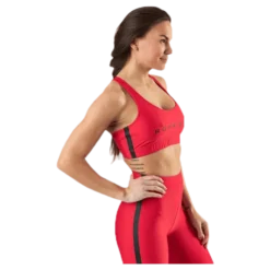 Stripe Sports Bra Red