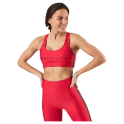 Stripe Sports Bra Red