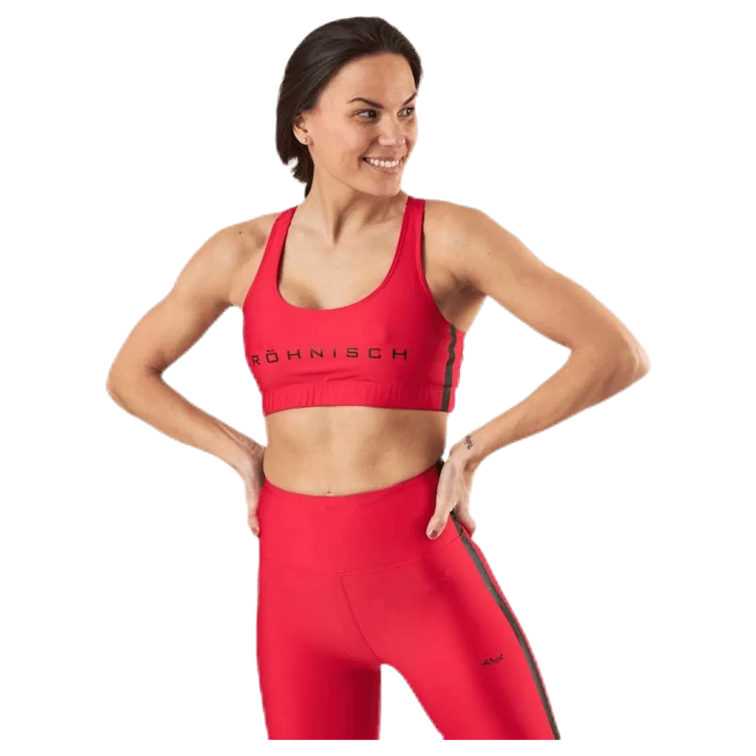 Stripe Sports Bra Red