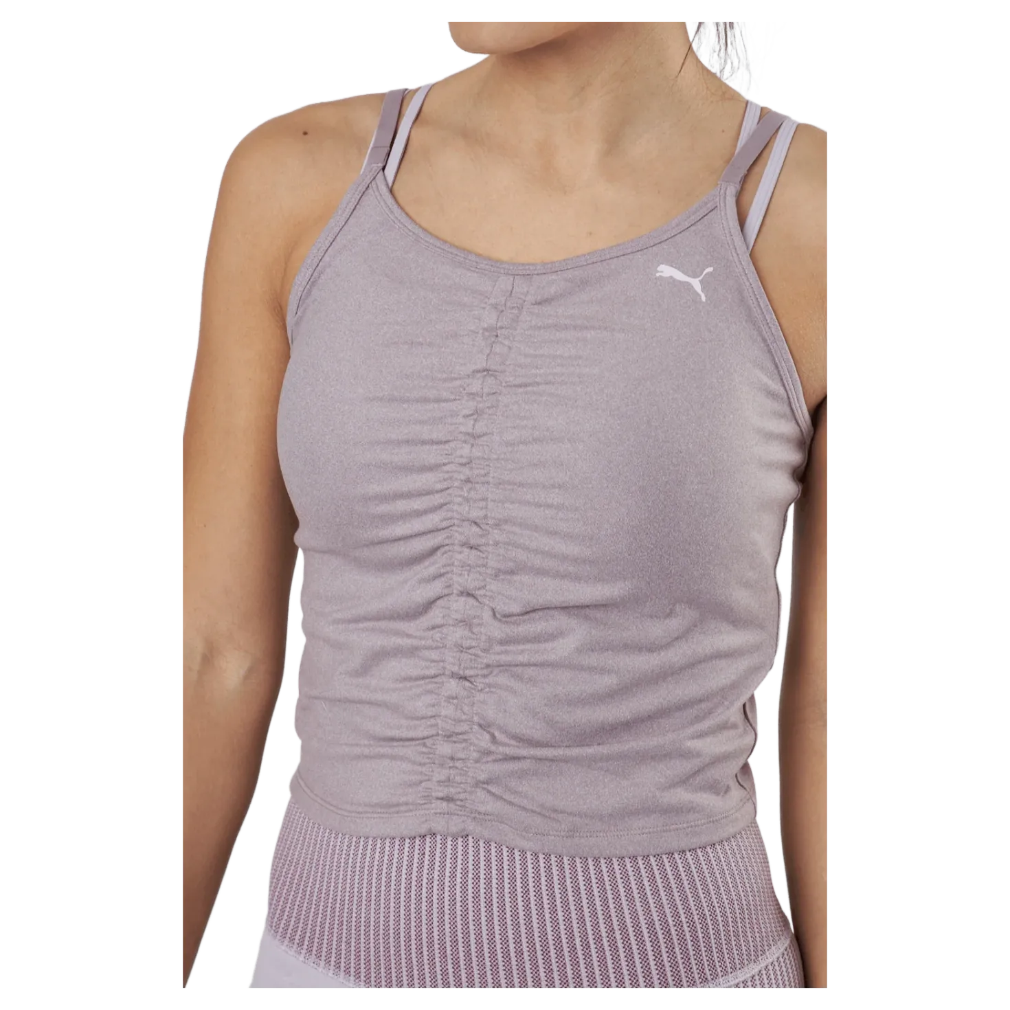 Studio Foundation Ruched Tank Quail Heather