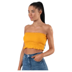 Sunny Bandeau Smock Top Yellow