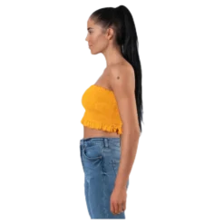 Sunny Bandeau Smock Top Yellow