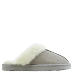 Tamara W Warm Leather Slipper Chateau Gray