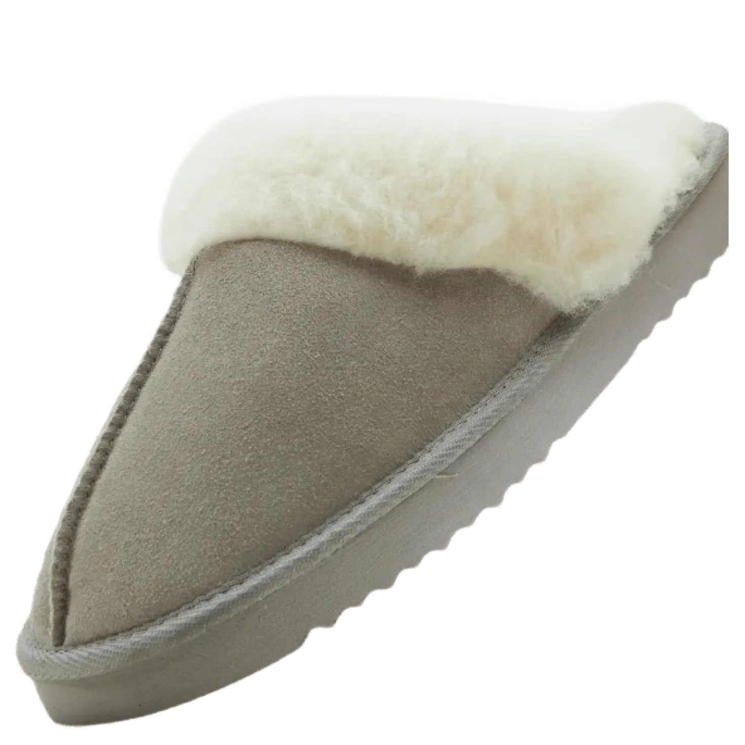 Tamara W Warm Leather Slipper Chateau Gray