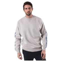 Taped Drop Shoulder Sweat Beige