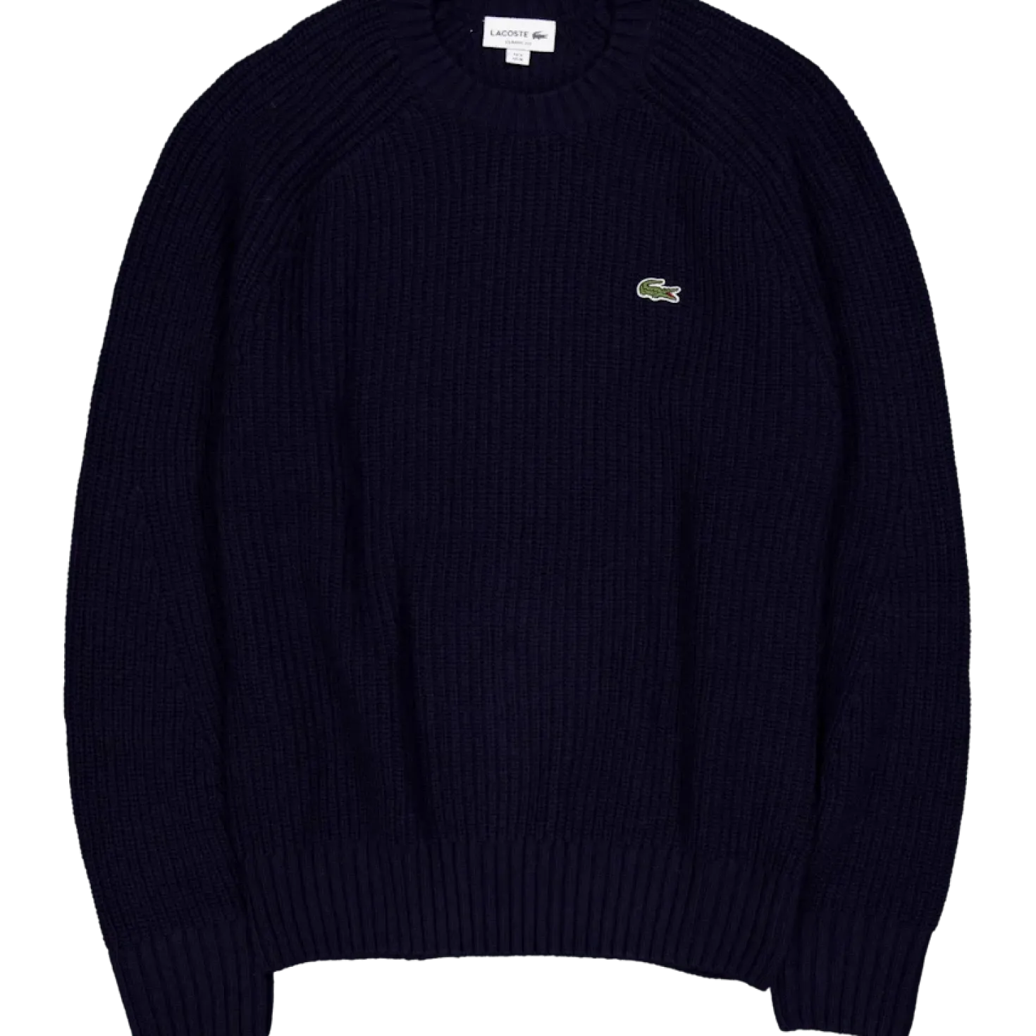 Thick Carded Wool Crew Neck Sw Navy Blue