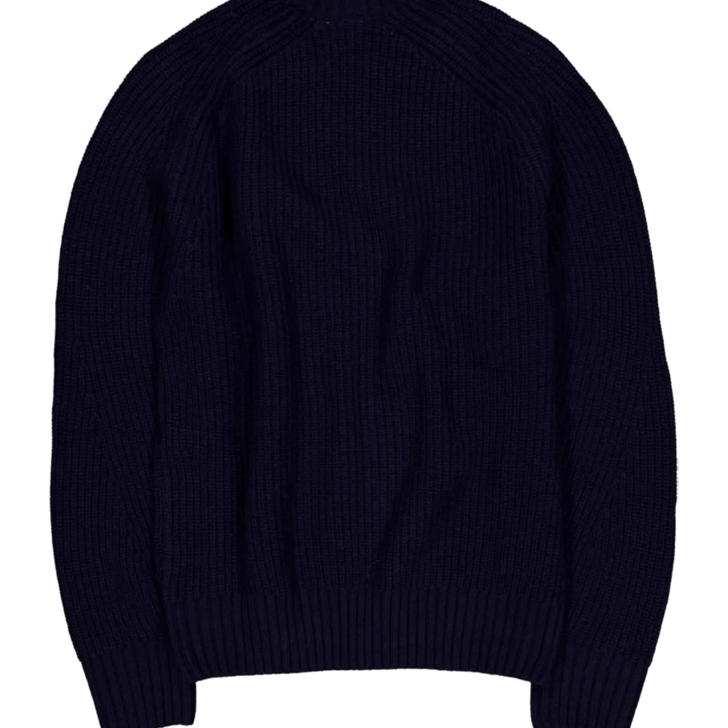 Thick Carded Wool Crew Neck Sw Navy Blue