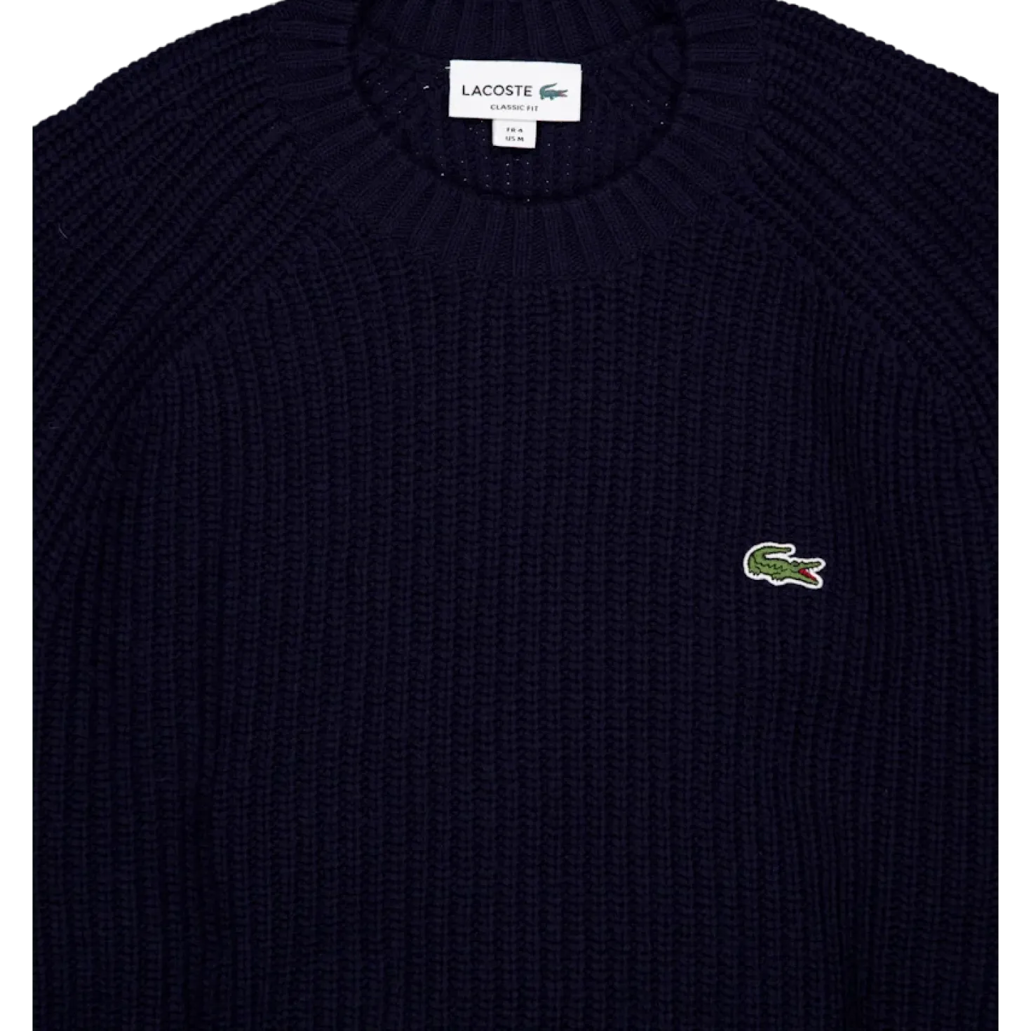 Thick Carded Wool Crew Neck Sw Navy Blue
