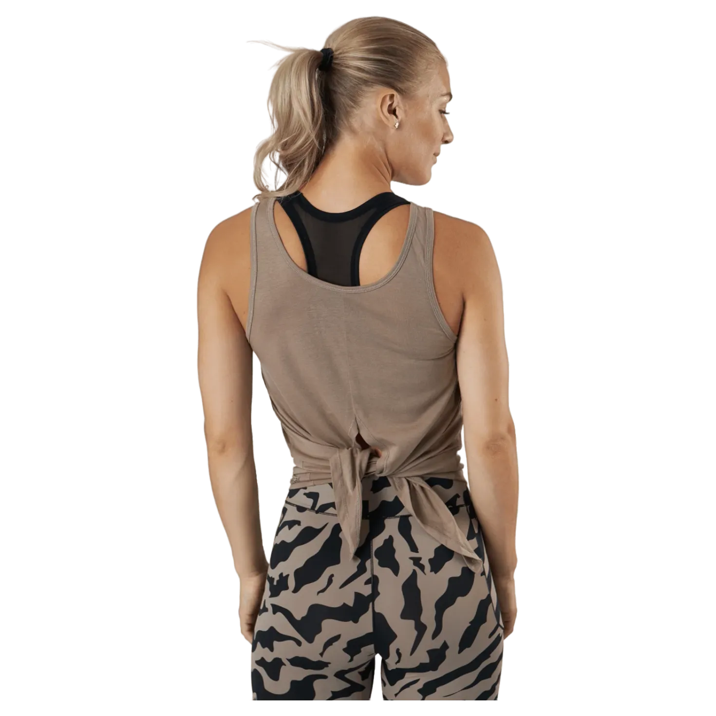 Tie Back Tank Taupe Grey