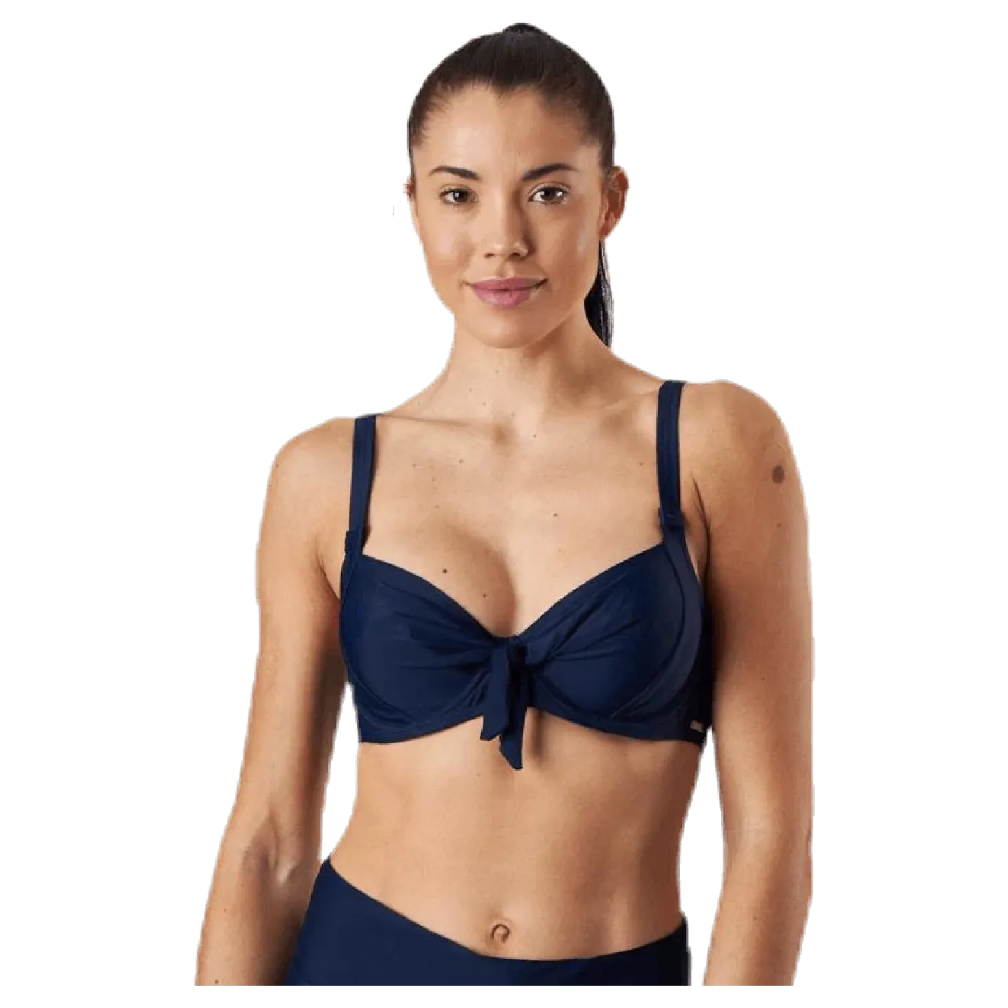 Twisted Solid Unique Wire Bra Blue