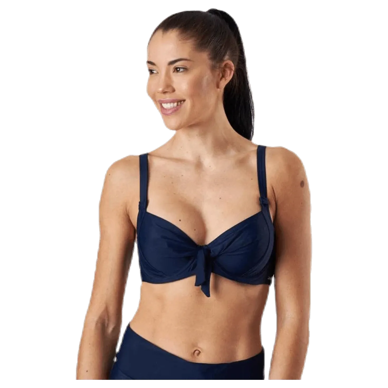 Twisted Solid Unique Wire Bra Blue